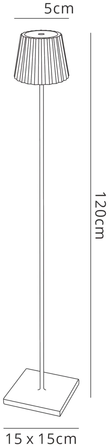 K2 Rechargeable Battery Operated Floor Lamp, 2.2W LED, 3000K, 188lm, IP54, USB Charging Cable Included, Black, 3yrs Warranty M7101  Mantra Fusion K2 Cordless